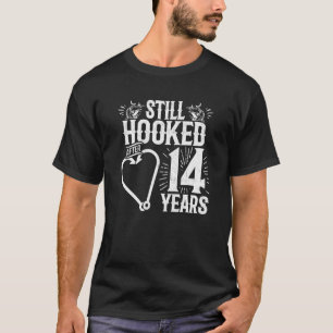 Married 14 Years - Fishing Couple - 14th Wedding A T-Shirt
