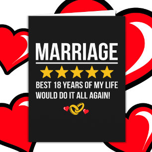 Married 18 Years Cute 18th Wedding Anniversary Card