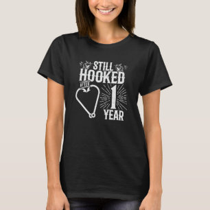 Married 1 Year - Fishing Couple - 1st Wedding Anni T-Shirt