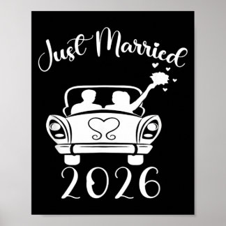 Married 2026 Wedding Rings Matching Couple Poster