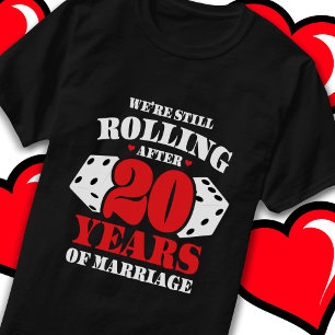 Married 20 Years Rolling Funny 20th Anniversary T-Shirt