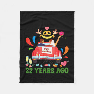 Married 22 years ago funny 22nd anniversary couple fleece blanket
