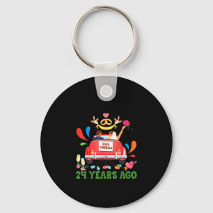 Married 24 years ago funny 24th anniversary couple key ring