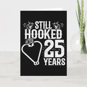 Married 25 Years - Fishing Couple - 25th Wedding A Card