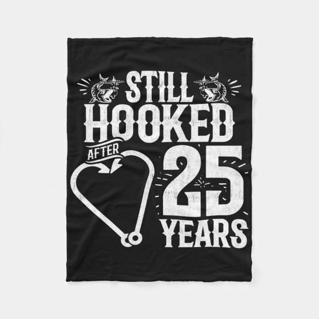 Married 25 Years - Fishing Couple - 25th Wedding A Fleece Blanket (Front)