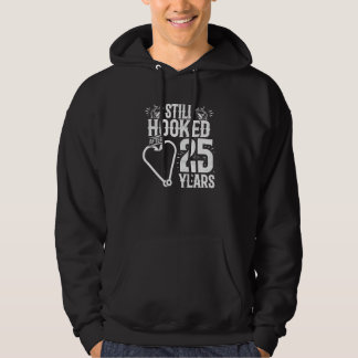 Married 25 Years - Fishing Couple - 25th Wedding A Hoodie