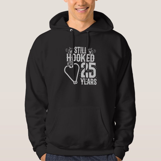 Married 25 Years - Fishing Couple - 25th Wedding A Hoodie (Front)