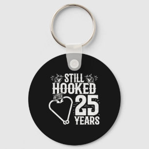 Married 25 Years - Fishing Couple - 25th Wedding A Key Ring