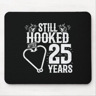 Married 25 Years - Fishing Couple - 25th Wedding A Mouse Mat