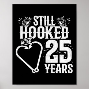 Married 25 Years - Fishing Couple - 25th Wedding A Poster