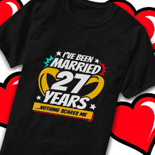 Married 27 Years Funny 27th Wedding Anniversary T-Shirt