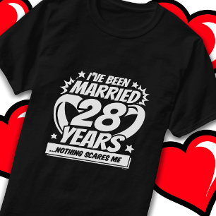Married 28 Years Funny 28th Wedding Anniversary T-Shirt