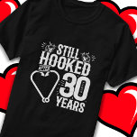 Married 30 Years Fishing Funny 30th Anniversary T-Shirt<br><div class="desc">This fun 30th wedding anniversary design is perfect for fishing couples that have been married for 30 years and are still hooked on each other & love to go fishing! Great for a 30th wedding anniversary party to celebrate 30 years of marriage! Features 'Still Hooked After 30 Years' wedding anniversary...</div>