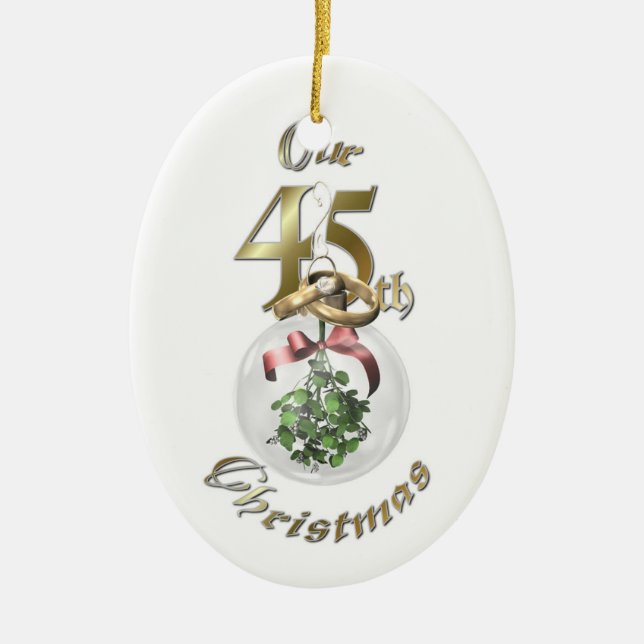 Married 45th Christmas Ornament (Front)