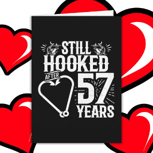 Married 57 Years Fishing Funny 57th Anniversary Card