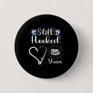 Married 5 Years - Fishing Couple - 5th Wedding Ann 6 Cm Round Badge
