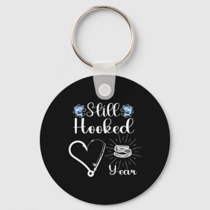 Married 5 Years - Fishing Couple - 5th Wedding Ann Key Ring