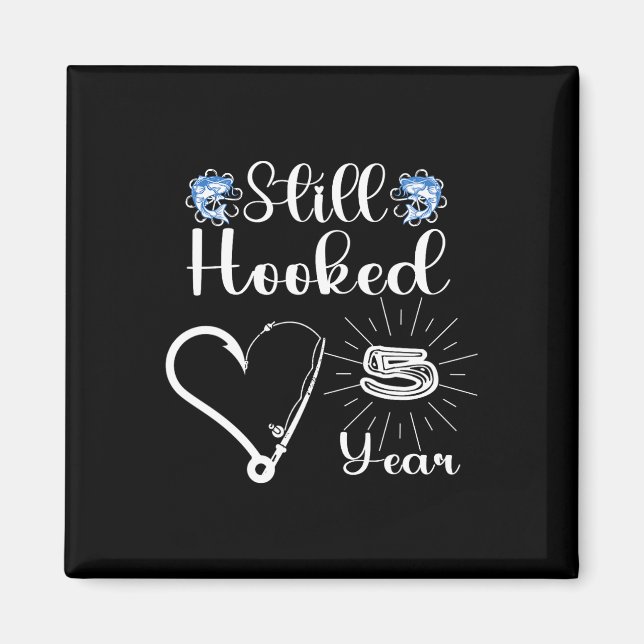 Married 5 Years - Fishing Couple - 5th Wedding Ann Magnet (Front)