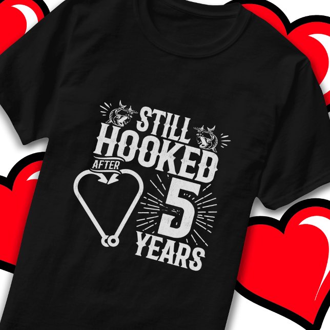 Married 5 Years Fishing Funny 5th Anniversary T-Shirt (Creator Uploaded)
