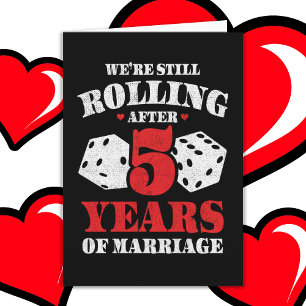 Married 5 Years Funny 5th Wedding Anniversary Card