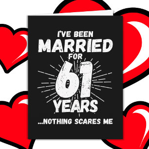 Married 61 Years Funny 61st Wedding Anniversary Card