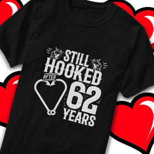 Married 62 Years Fishing Funny 62nd Anniversary T-Shirt