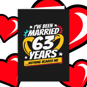 Married 63 Years Funny 63rd Wedding Anniversary Card