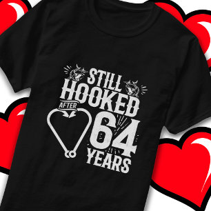 Married 64 Years Fishing Funny 64th Anniversary T-Shirt
