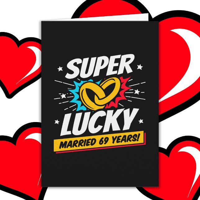 Married 69 Years Lucky 69th Wedding Anniversary Card (Creator Uploaded)