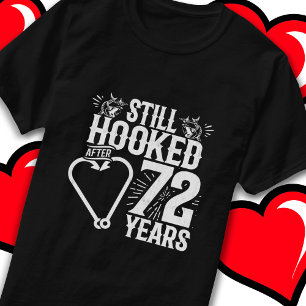 Married 72 Years Fishing Funny 72nd Anniversary T-Shirt