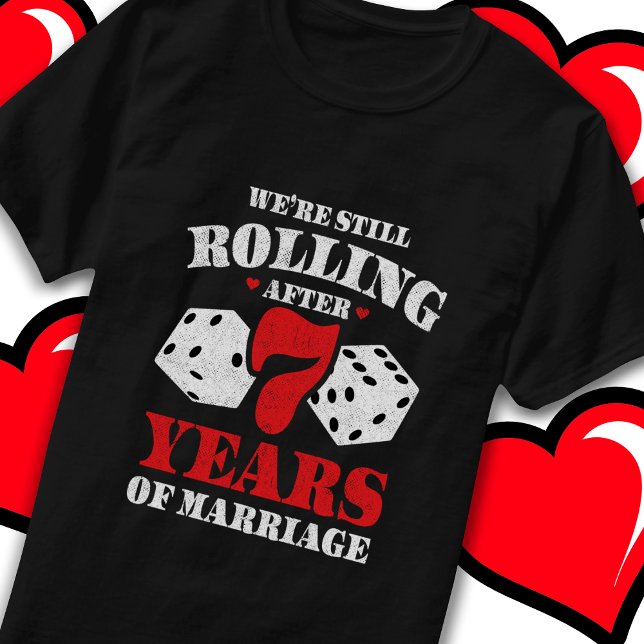 Married 7 Years Funny 7th Wedding Anniversary T-Shirt (Creator Uploaded)