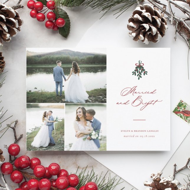 Married and Bright Christmas Multi-Photo Holiday Card (Creator Uploaded)