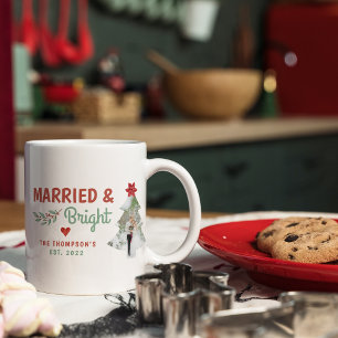Married And Bright Christmas Photo Mug