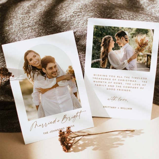 Married and Bright Elegant Christmas Photo Card (Creator Uploaded)
