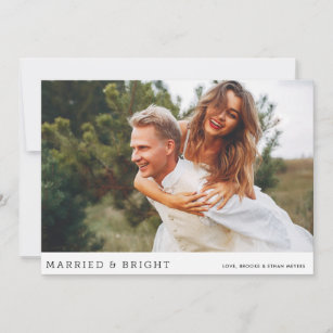 Married and Bright Minimal Photo Holiday Card