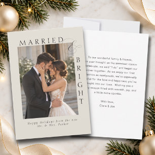 Married and Bright Newylwed Photo Holiday Card