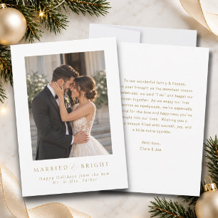 Married and Bright Newylwed Photo Holiday Card