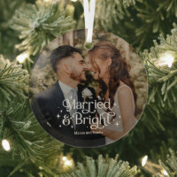 Married and Bright Personalised Photo Ornament