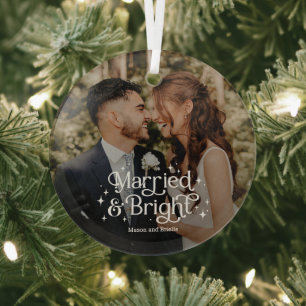 Married and Bright Personalised Photo Ornament