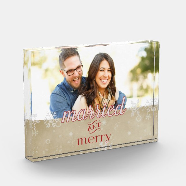 Married and Merry at Christmas Photo Block (Left)