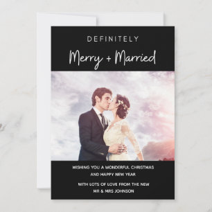 Married and Merry Christmas Holiday Newlywed Photo