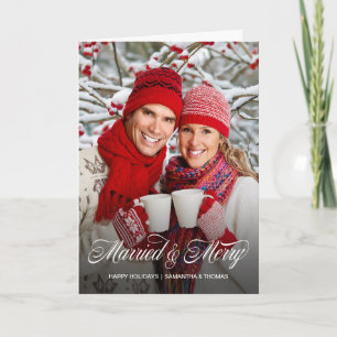 Married and Merry Christmas Holiday Photo Card