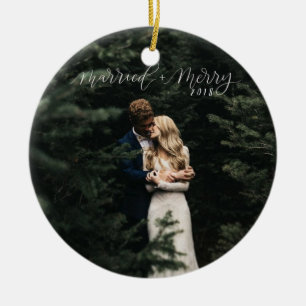 Married and Merry Christmas Ornament