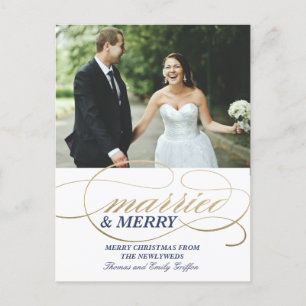 Married and Merry   Christmas Postcard