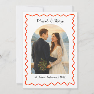 Married and Merry First Christmas Photo Holiday Card