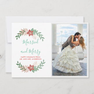 Married And Merry Flat Holiday Photo Card