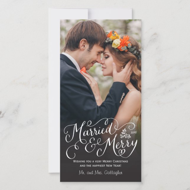 Married and Merry Hand Lettered Holiday (Front)