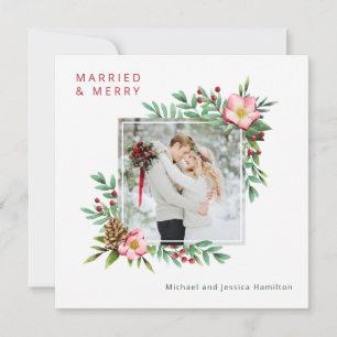 Married and Merry Holiday Botanical with Photo