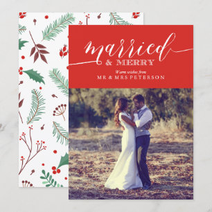 Married and Merry Holiday Card