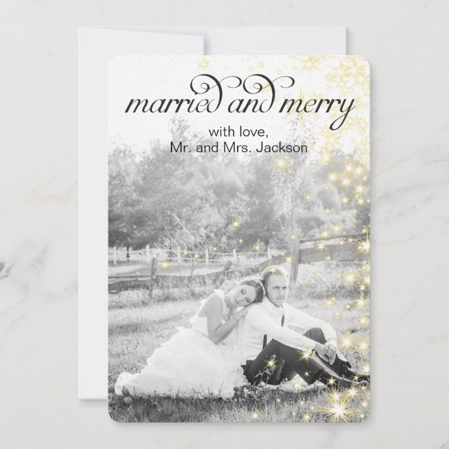 MARRIED and MERRY Holiday Flat Card (Front)